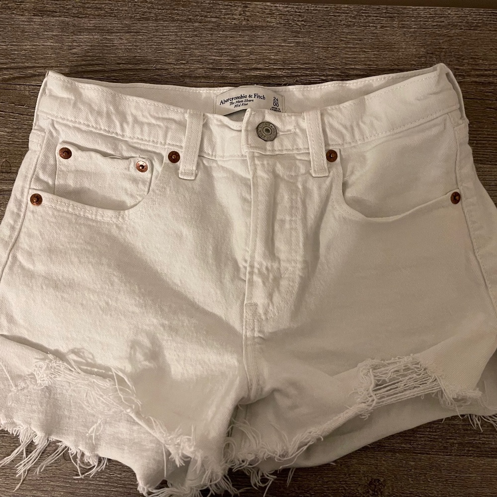 White Abercrombie Jean Shorts